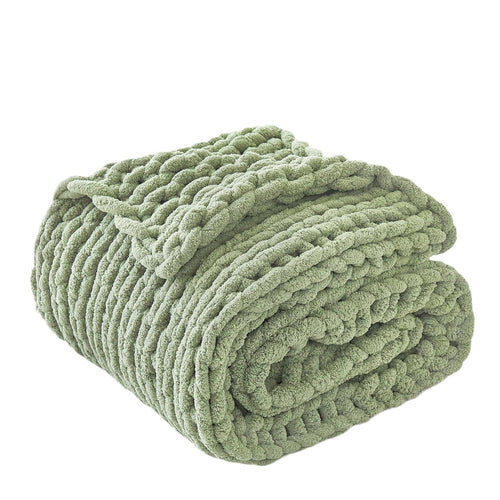 Chenille Yarn Chunky Knit Blanket